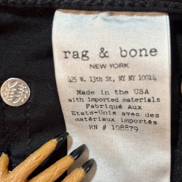 🖤 Rag & Bone Black Skinny Pants | Cotton Stretch | Size 26 - Picture 10 of 12